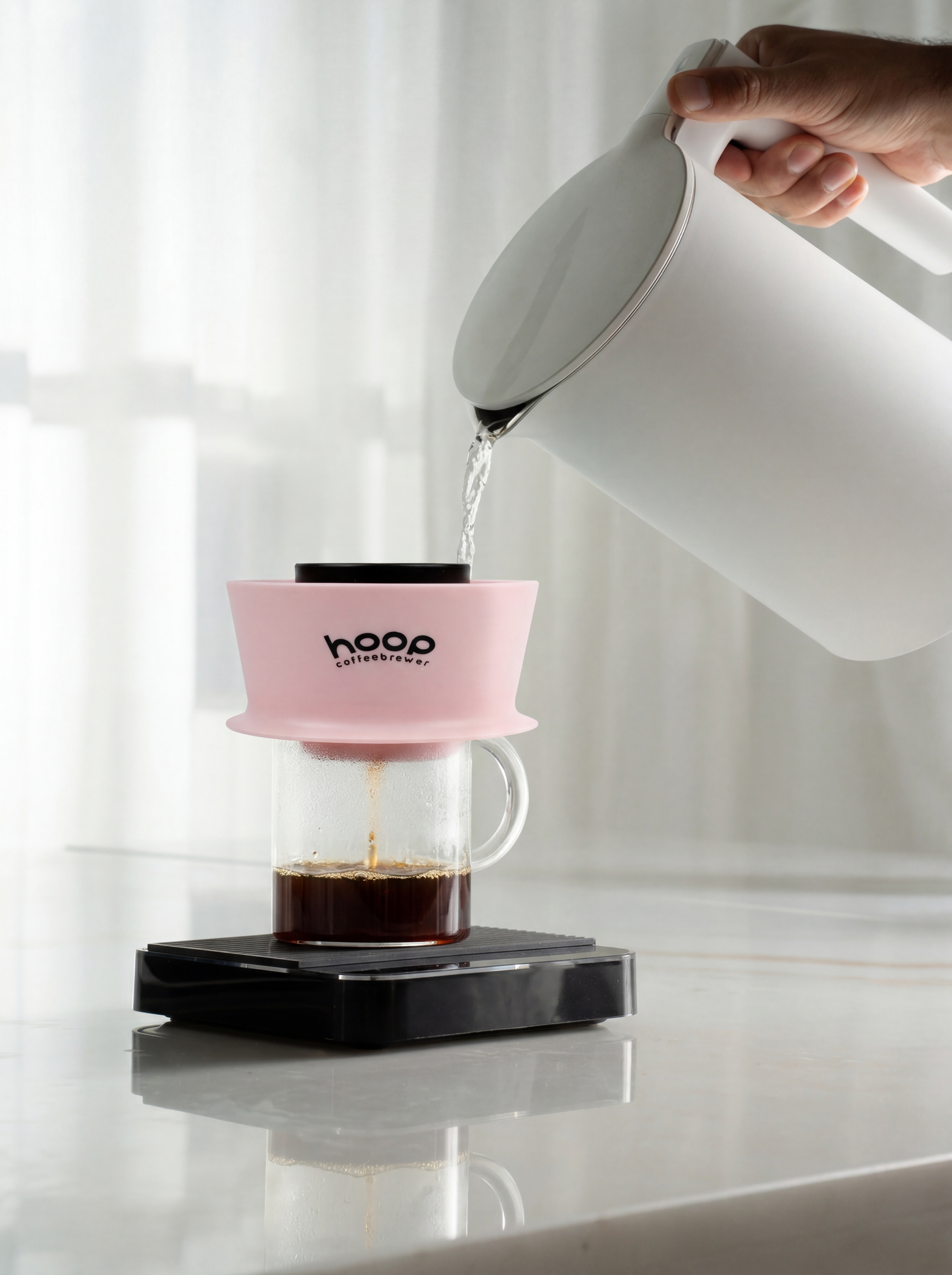 Hoop coffee brewer, розовая